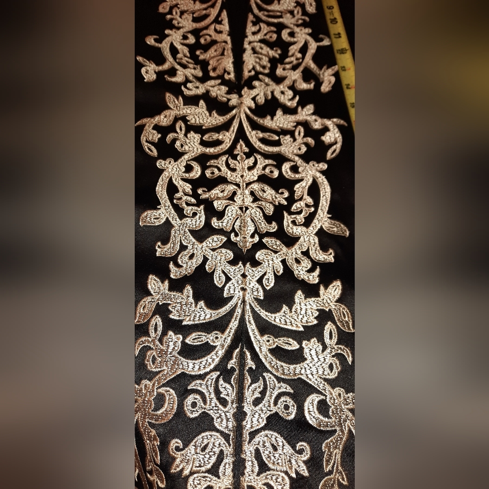 White House Black Market Strapless Black Dress with Ivory Lace Motif - Picture 2 of 12